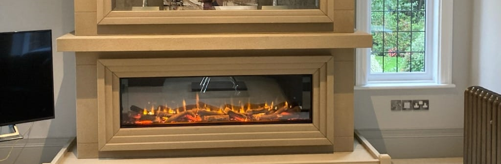 mirrored fireplace